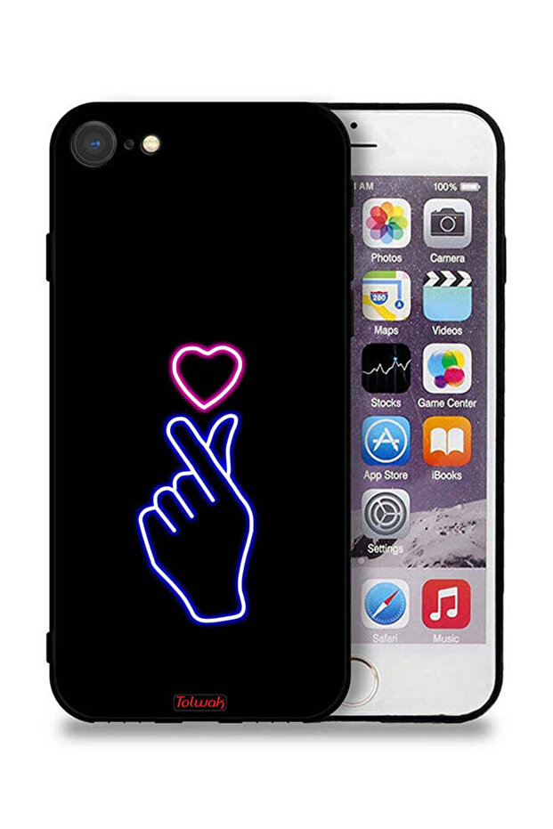 غطاء حماية لهاتف Apple iPhone 8 بتصميم قلب سريع