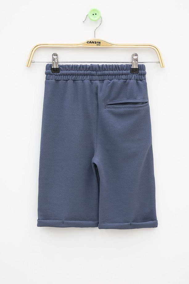İndigo Beli Lastikli Ponpon Kumaş Basic Erkek Çocuk Şort 21169 - 3