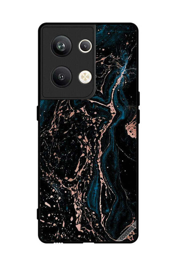 غطاء حماية لهاتف Oppo Reno 9 Pro Plus بنمط مزيج من الرخام واللون العادي