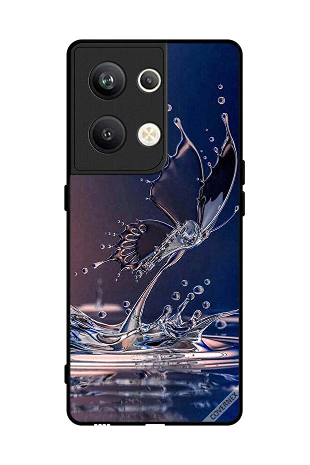 غطاء حماية لهاتف Oppo Reno 9 Pro Plus بتصميم قطرات الماء على شكل فراشة