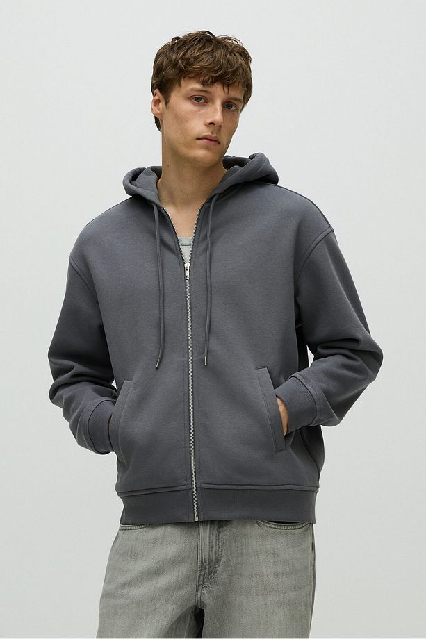 Loose Fit Kapüşonlu ve Fermuarlı Üst - 1