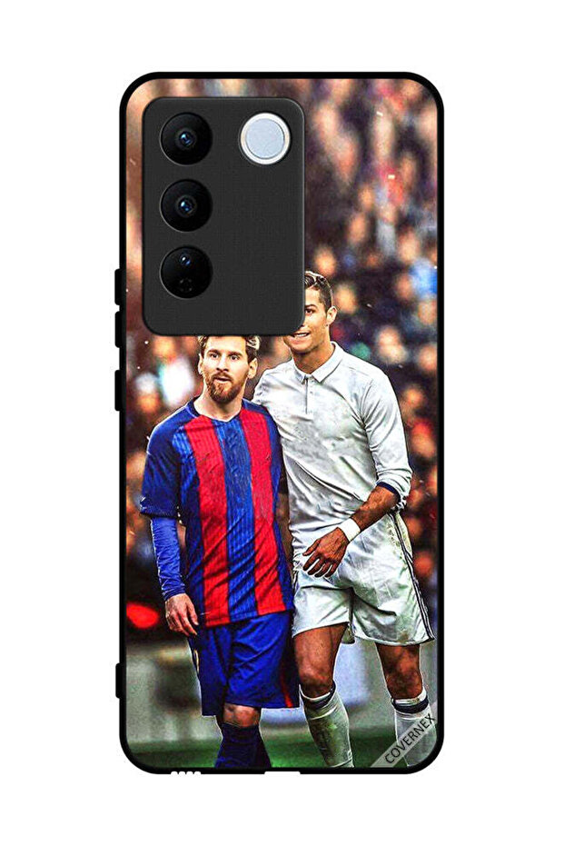 غطاء حماية لهاتف Vivo V27 Pro ميسي وكريستيانو رونالدو