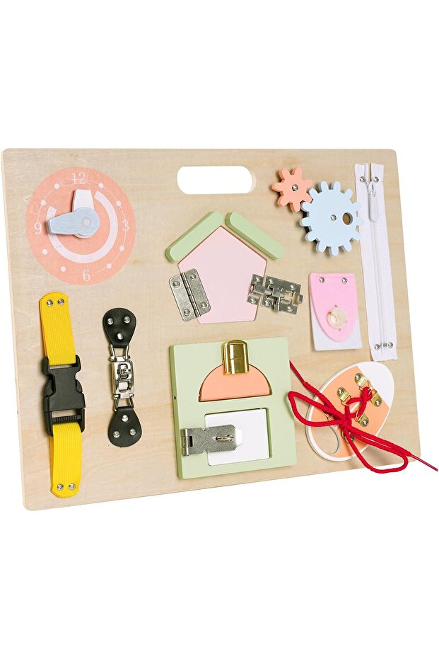 -Andrew Kids 12 in 1 Wooden Busy Board Set