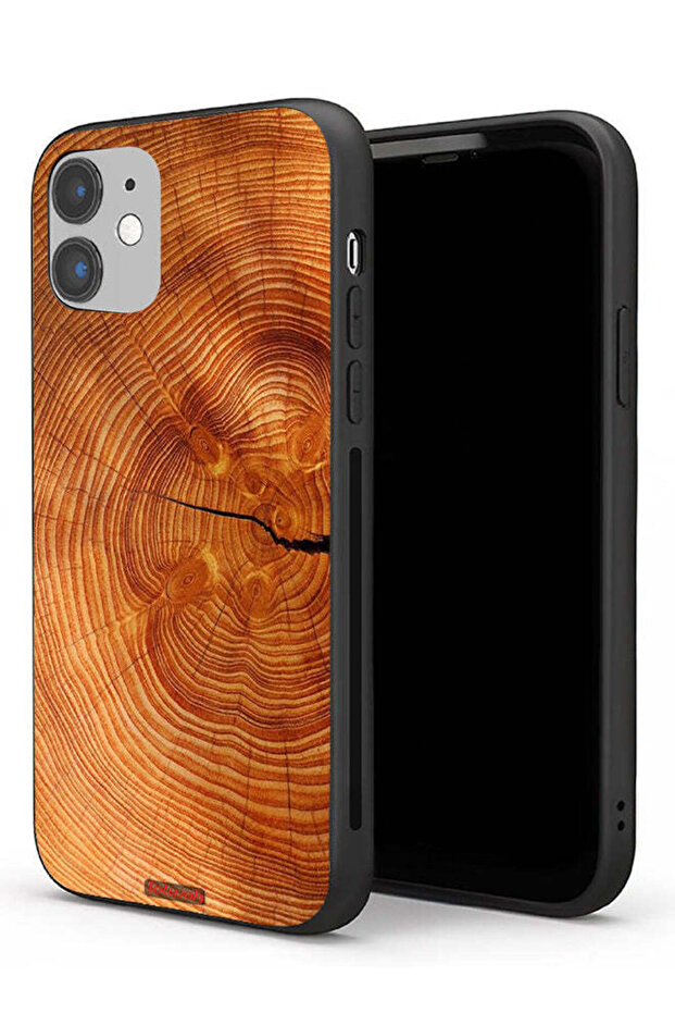 Apple iPhone 11 Protective Case Crack Wood