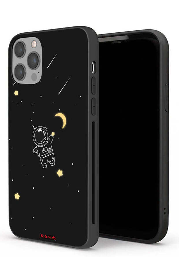 جراب حماية لجهاز Apple iPhone 12 Pro Max بمشبك فني لرائد فضاء