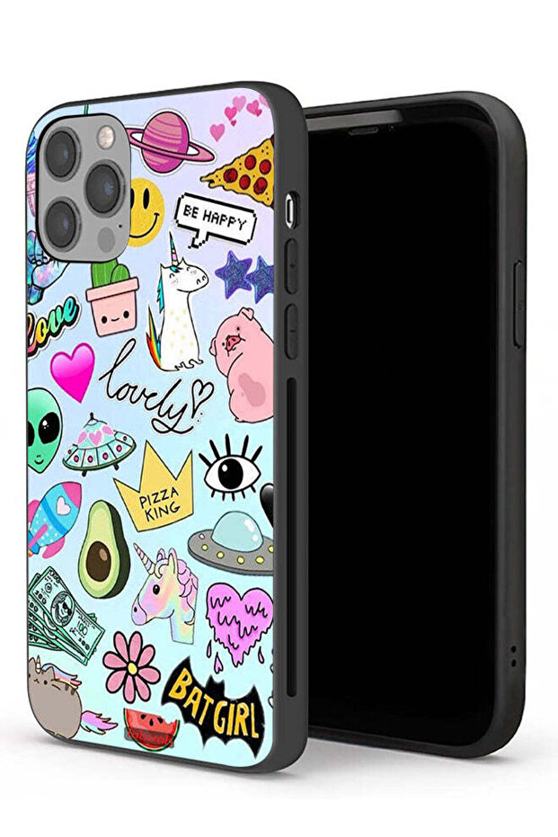 جراب حماية لجهاز Apple iPhone 12 Pro Max بملصقات جميلة