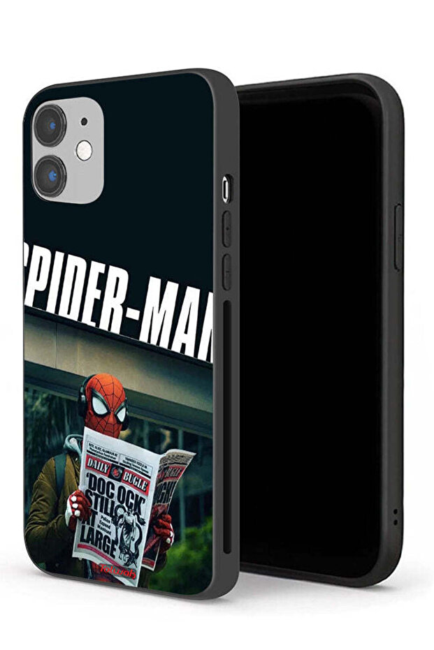 جراب حماية لجهاز Apple iPhone 12 - سبايدرمان يقرأ صحيفة