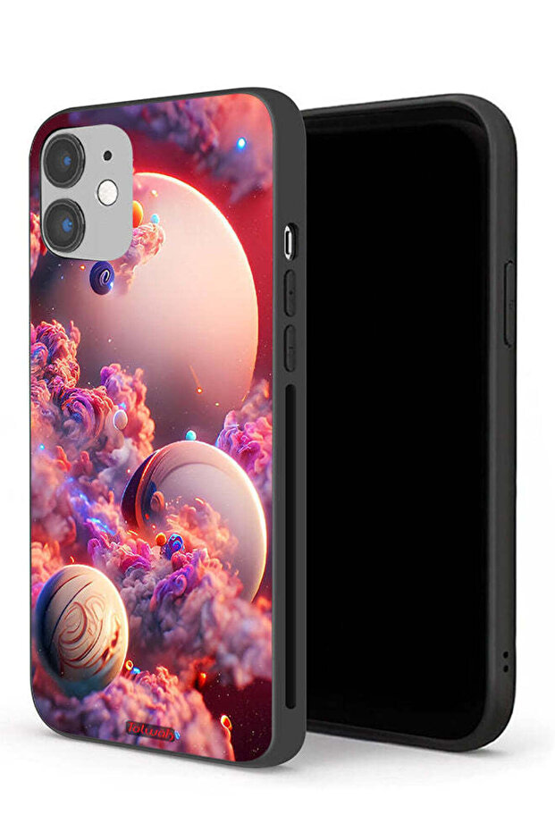غطاء حماية لجهاز Apple iPhone 12 بتصميم غيوم وفن تجريدي