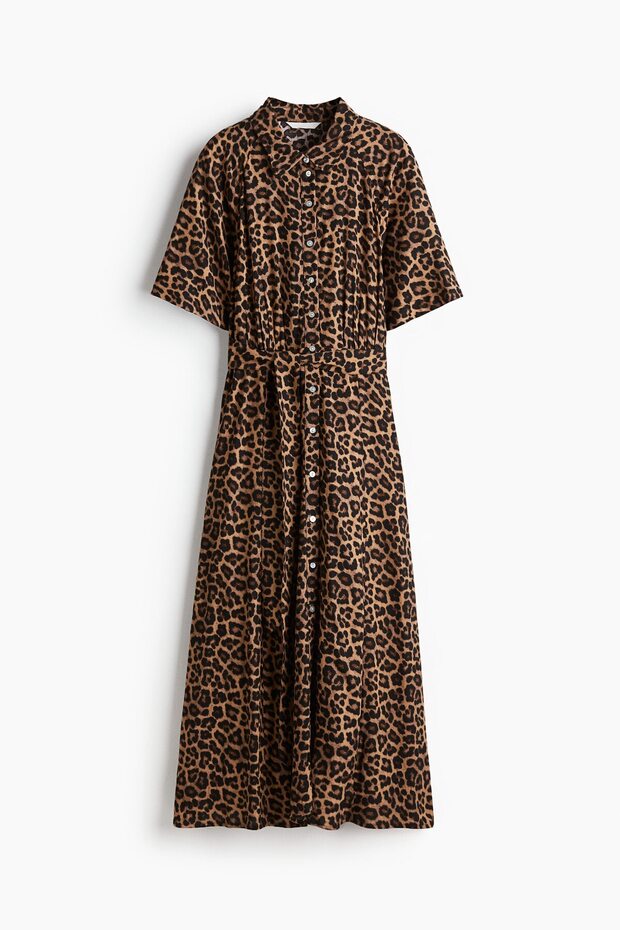 Kuşaklı Gömlek Elbise - 3