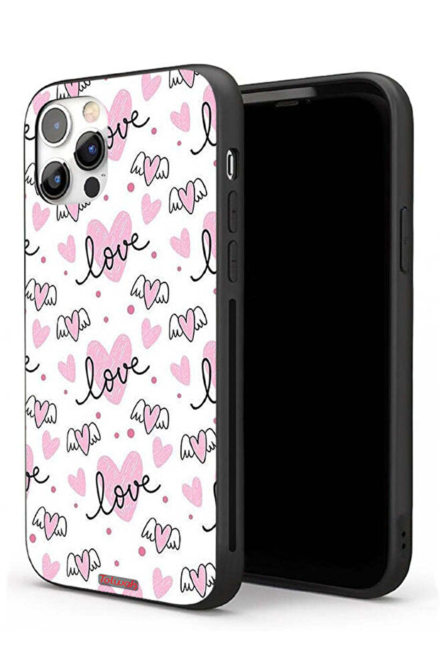 جراب حماية لجهاز Apple iPhone 11 Pro Max بنمط فني للحب والقلب