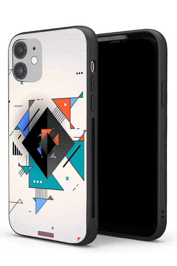 Apple iPhone 11 Protective Case Square And Triangle Shapes Abstract Pattern