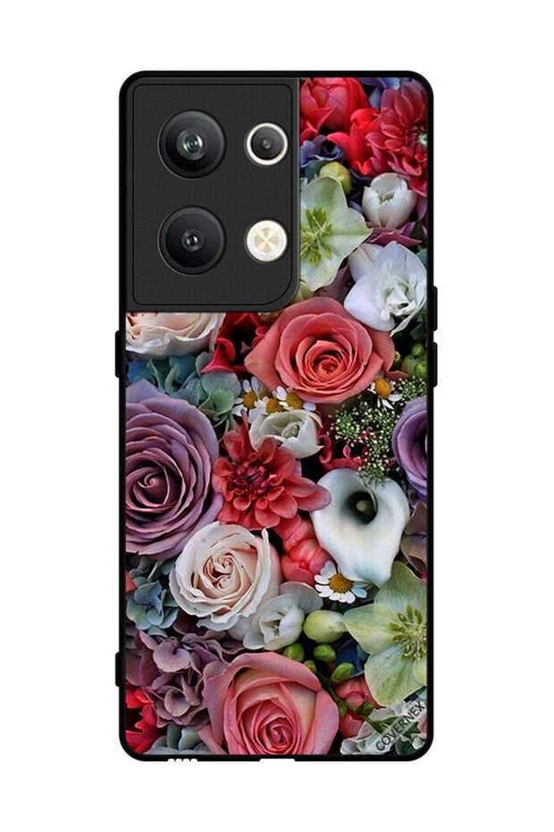 غطاء حماية لهاتف Oppo Reno 9 Pro Plus بنقشة الورود والأوراق