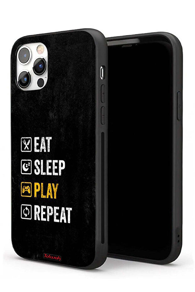 جراب حماية لجهاز Apple iPhone 11 Pro Max، تناول الطعام، النوم، اللعب، التكرار