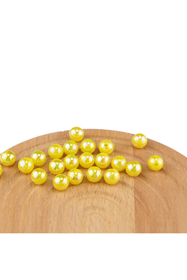 Plastic Pearl Yellow Beads Plated Janjanli 10 mm 500 Gram Bag and Jewelry Accessories Beads