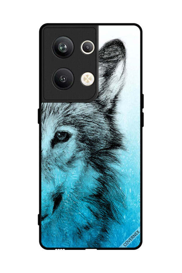 غطاء حماية لهاتف Oppo Reno 9 Pro Plus نصف وجه ذئب