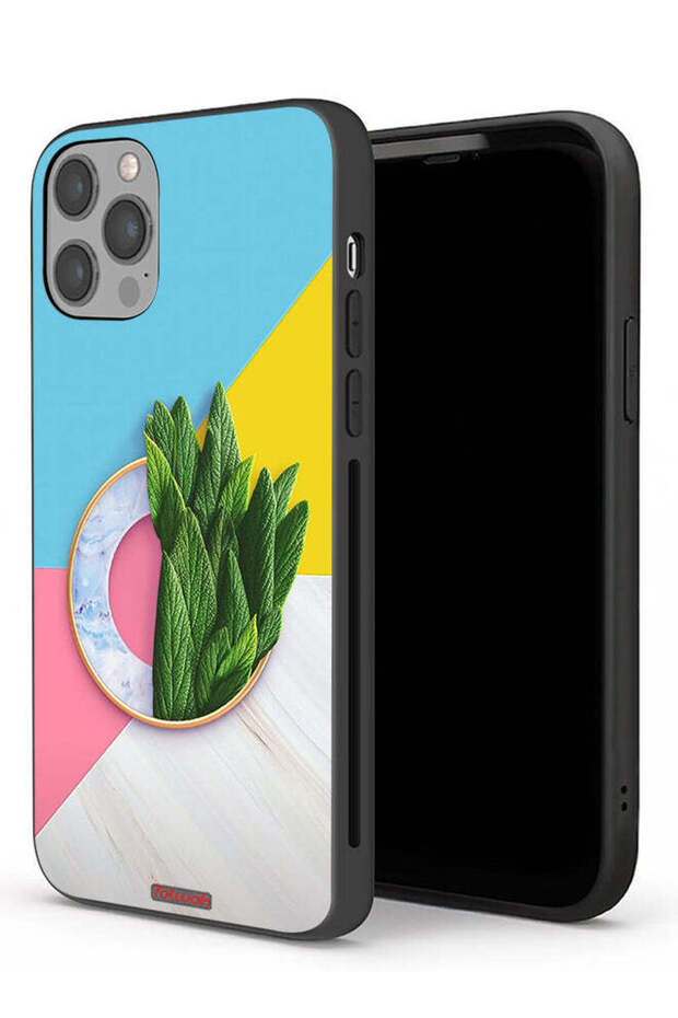 جراب حماية لهاتف Apple iPhone 12 Pro Max بنمط أوراق تجريدية - 1