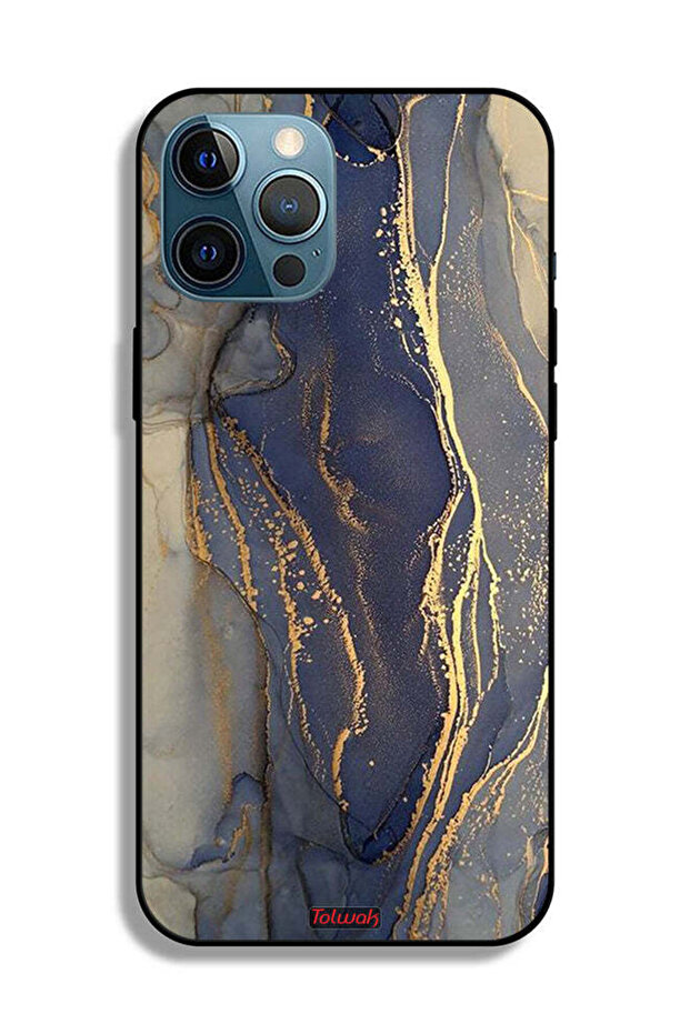 Apple iPhone 12 Pro Max Protective Case Gliter Marble Pattern - 2