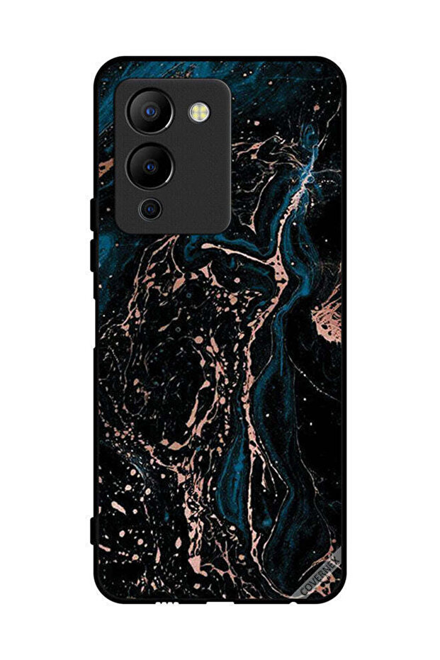 غطاء حماية لهاتف Infinix Note 12 G96 بنمط مزيج من الرخام واللون العادي