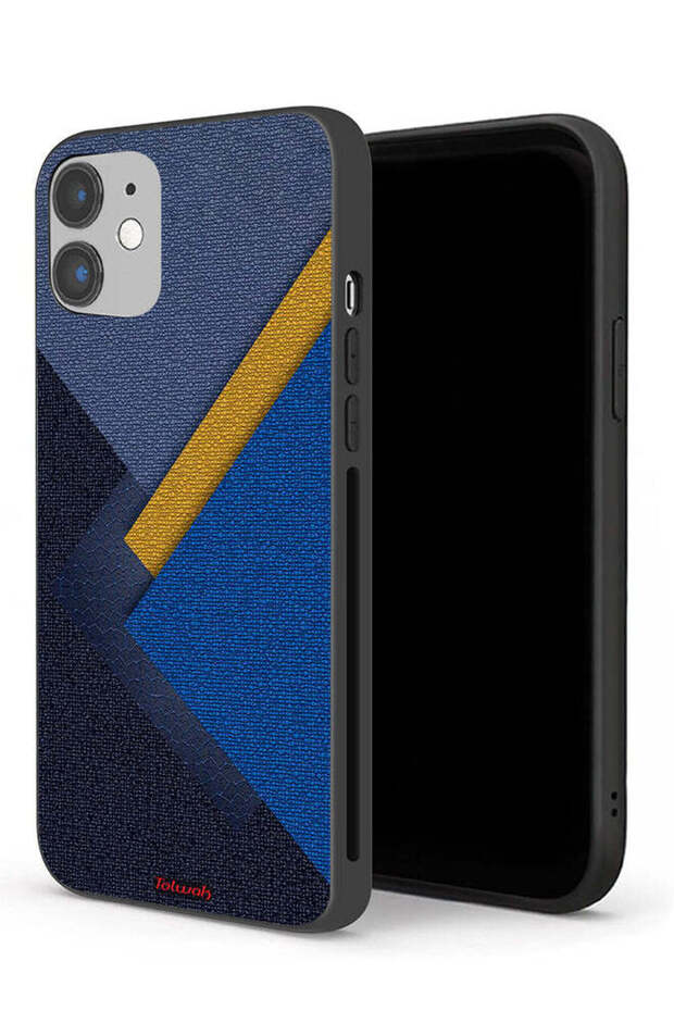 جراب حماية من الجلد بتصميم مثلثات لهاتف Apple iPhone 12
