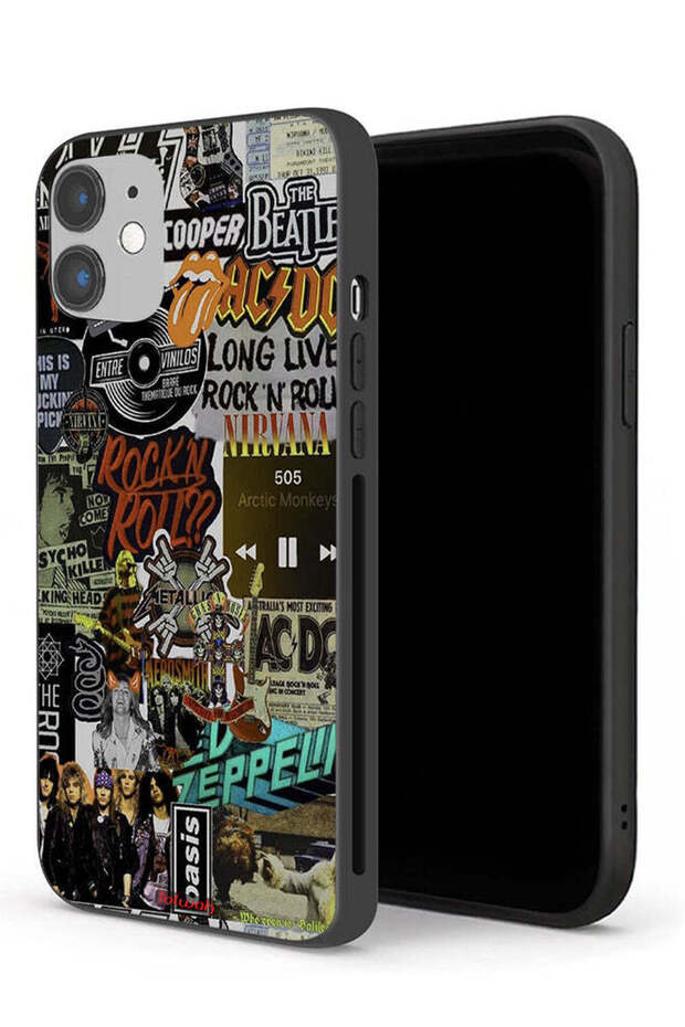 جراب حماية لجهاز Apple iPhone 12، تحيا موسيقى الروك آند رول