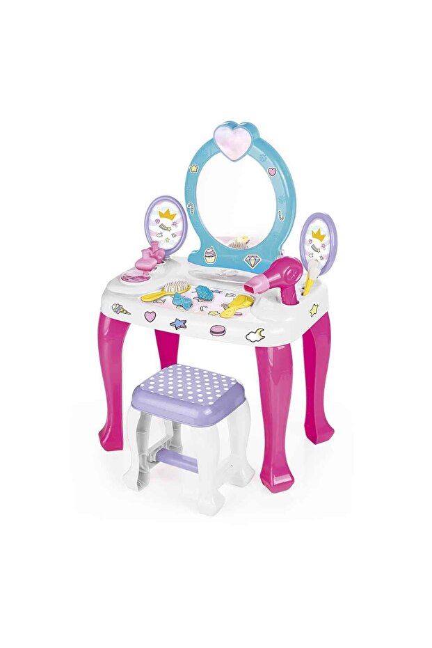 Unicorn Ayaklı Makyaj Masası ve Tabure Seti - 1