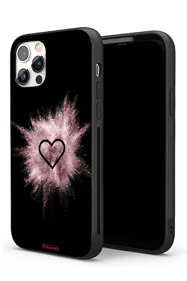 غطاء حماية لهاتف Apple iPhone 11 Pro Max بتصميم قلب لامع