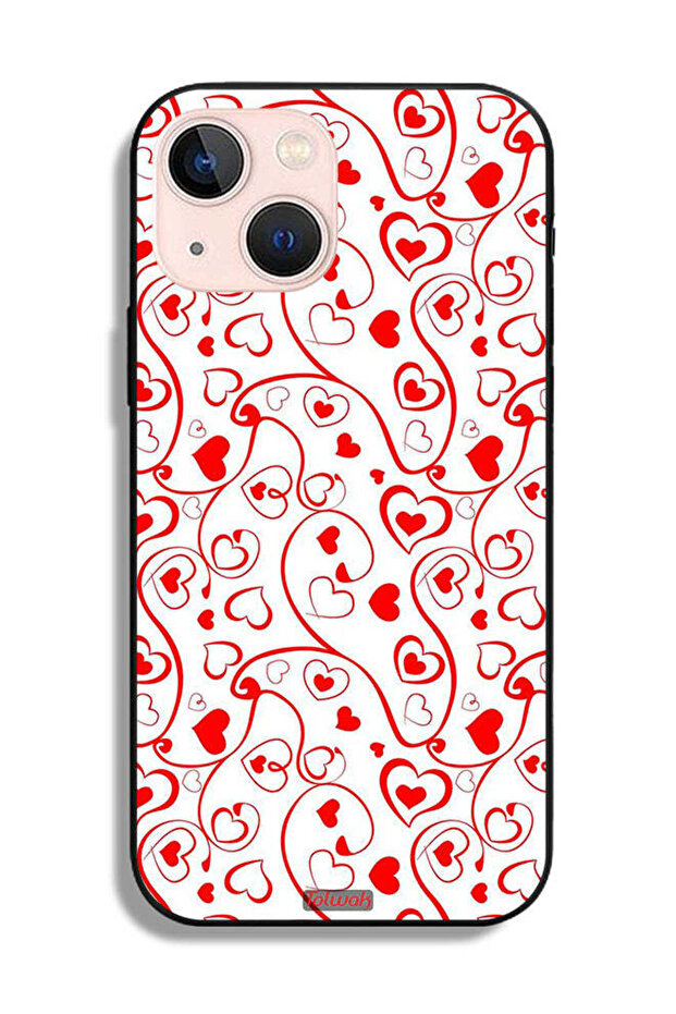 جراب حماية لجهاز Apple iPhone 13 mini بنقشة قلوب - 2