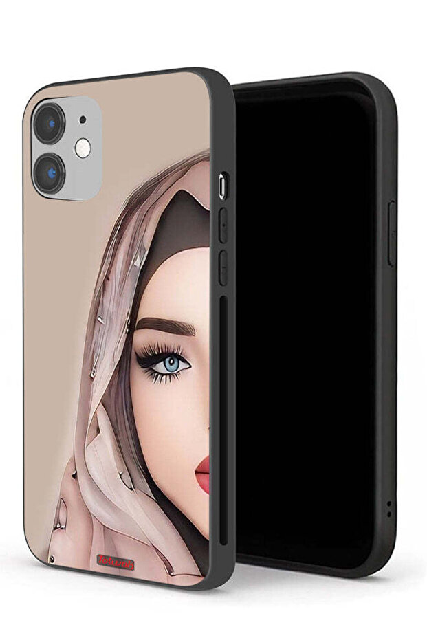 جراب حماية لجهاز Apple iPhone 12 بتصميم فتاة نصف وجه