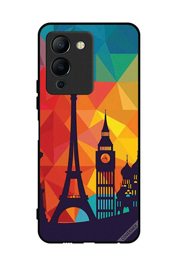 غطاء حماية لهاتف Infinix Note 12 G96 بنمط باريس الملون