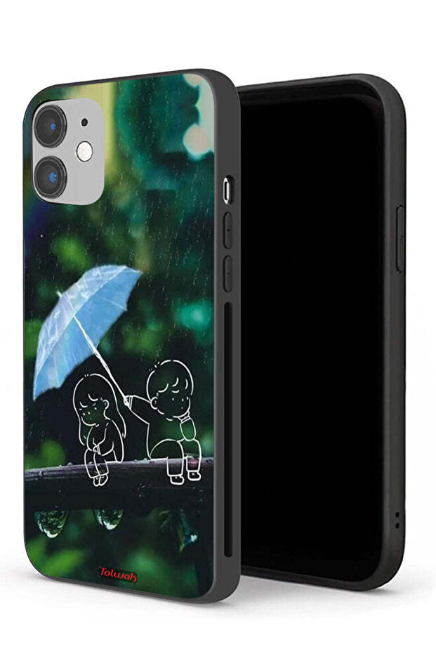 جراب حماية لجهاز Apple iPhone 12 بنمط زوجين من الفن التجريدي