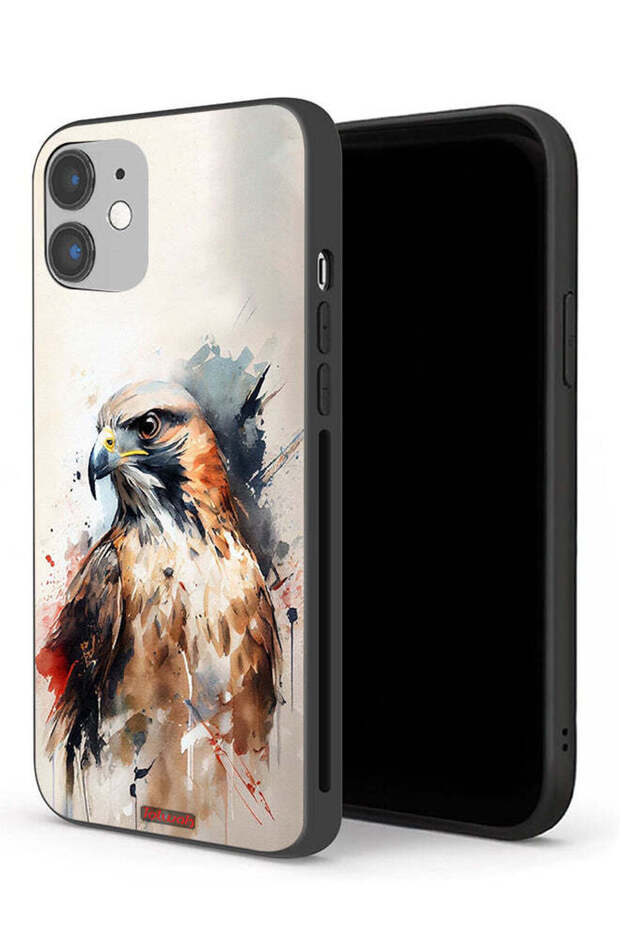 غطاء حماية لجهاز Apple iPhone 12 بتصميم نسر تجريدي