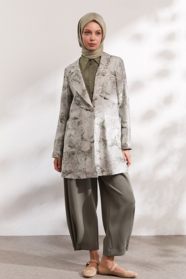 Desenli Oversize Ceket - 2