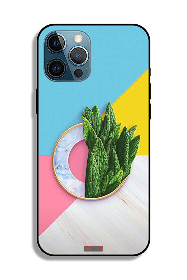 جراب حماية لهاتف Apple iPhone 12 Pro Max بنمط أوراق تجريدية - 2