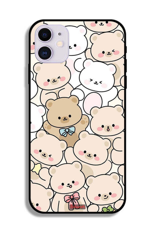 جراب حماية لجهاز Apple iPhone 11 بنقشة الدببة - 2