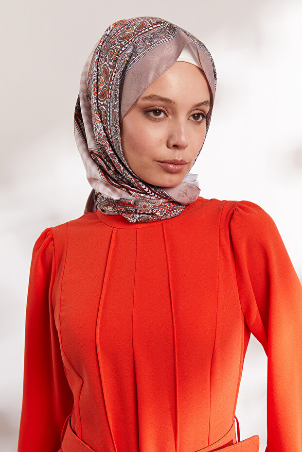 Kemerli Parçalı Elbise - 5