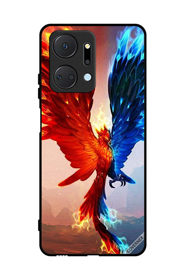 غطاء حماية لهاتف Honor X7a - خلفية نسر النار والماء