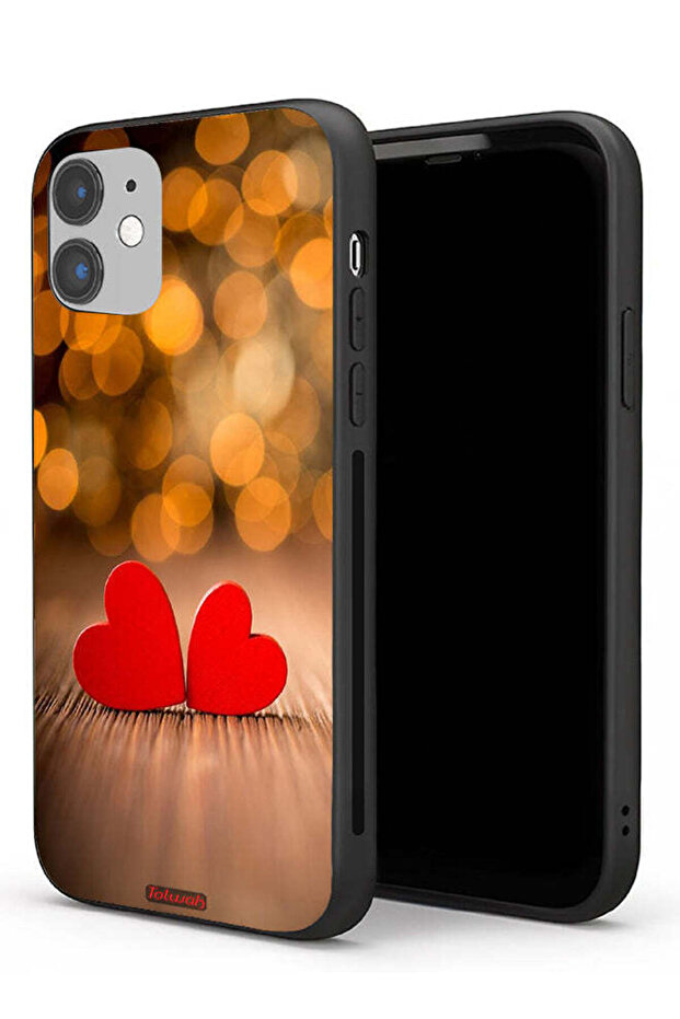 Apple iPhone 11 Protective Case Two Beautiful Hearts