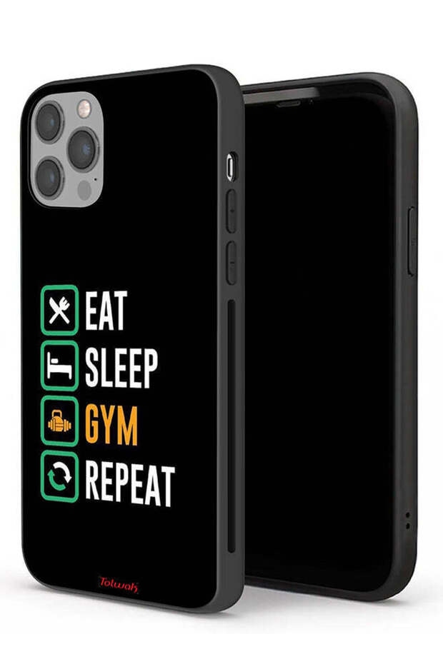 جراب حماية لجهاز Apple iPhone 12 Pro Max، تناول الطعام، النوم، ممارسة الرياضة، التكرار