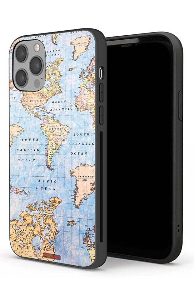 جراب حماية لجهاز Apple iPhone 12 Pro بتصميم خريطة العالم - 1