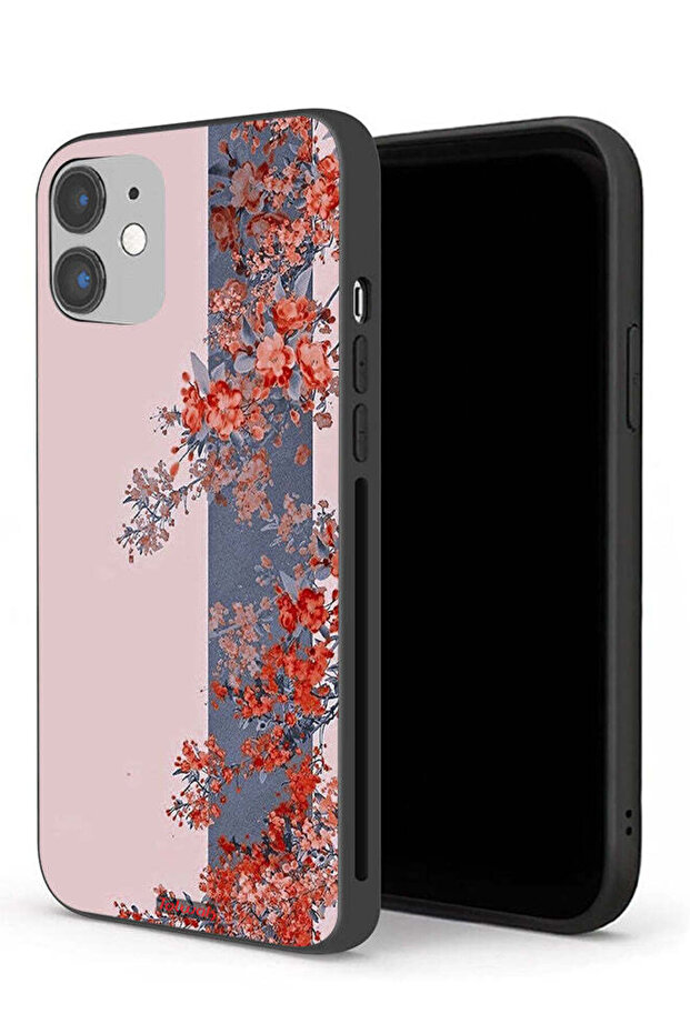 جراب حماية لجهاز Apple iPhone 12 بتصميم أوراق الشجر والزهور