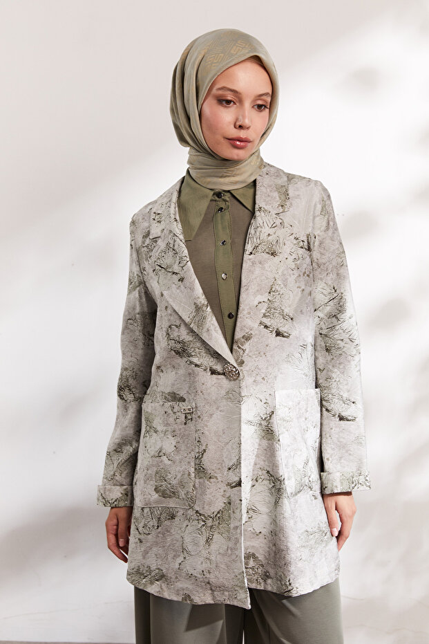 Desenli Oversize Ceket - 3