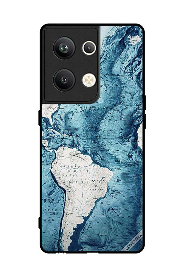 غطاء حماية لهاتف Oppo Reno 9 Pro Plus مع رسمة خريطة