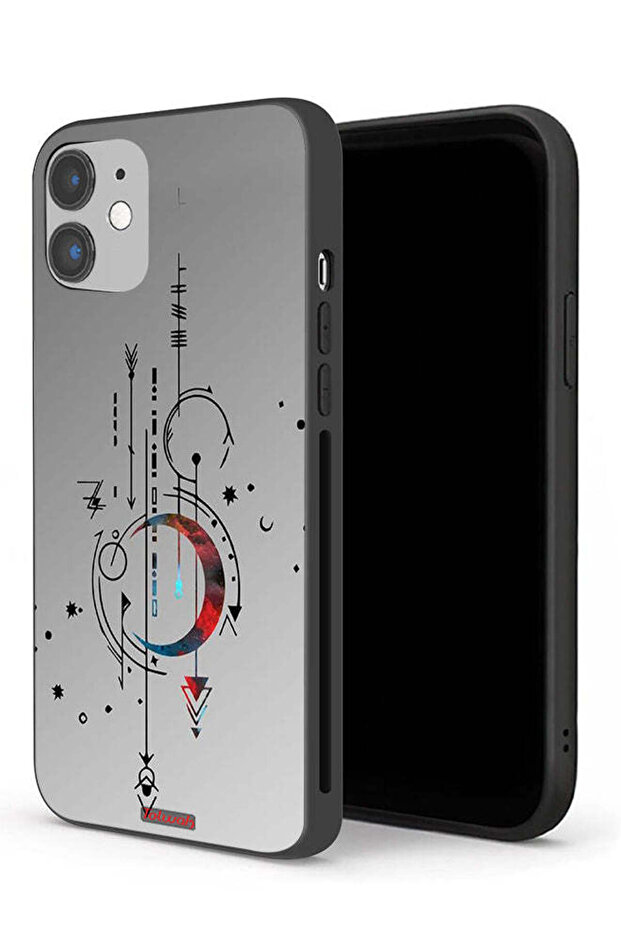 جراب حماية لجهاز Apple iPhone 12 بنمط فني القمر والسهام