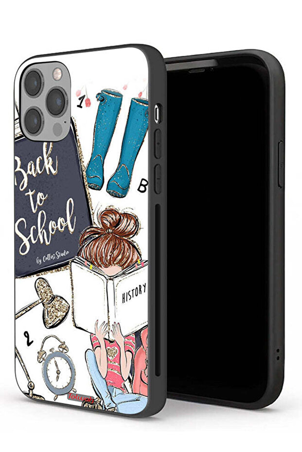 جراب حماية لجهاز Apple iPhone 12 Pro Max - فتاة العودة إلى المدرسة تقرأ التاريخ