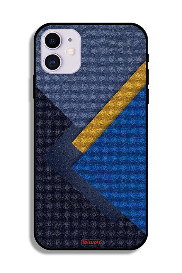 جراب حماية جلدي بتصميم مثلثات لهاتف Apple iPhone 11 - 2