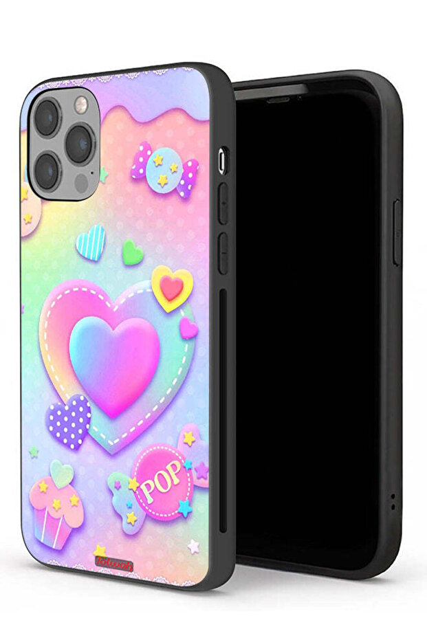 غطاء حماية لجهاز Apple iPhone 12 Pro Max برسومات قلوب البوب
