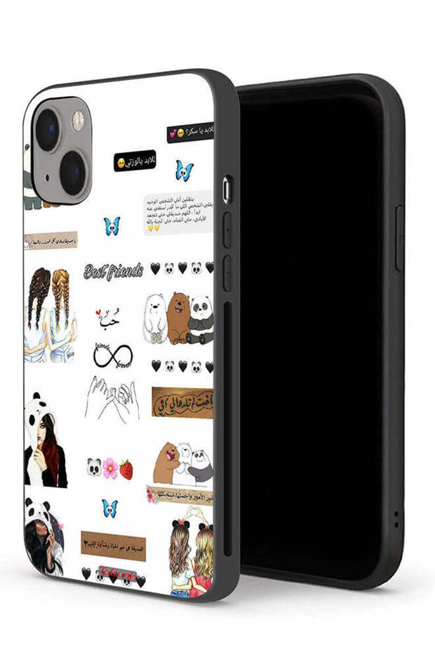 جراب حماية لجهاز Apple iPhone 13 mini مع اقتباسات وملصقات باللغة العربية