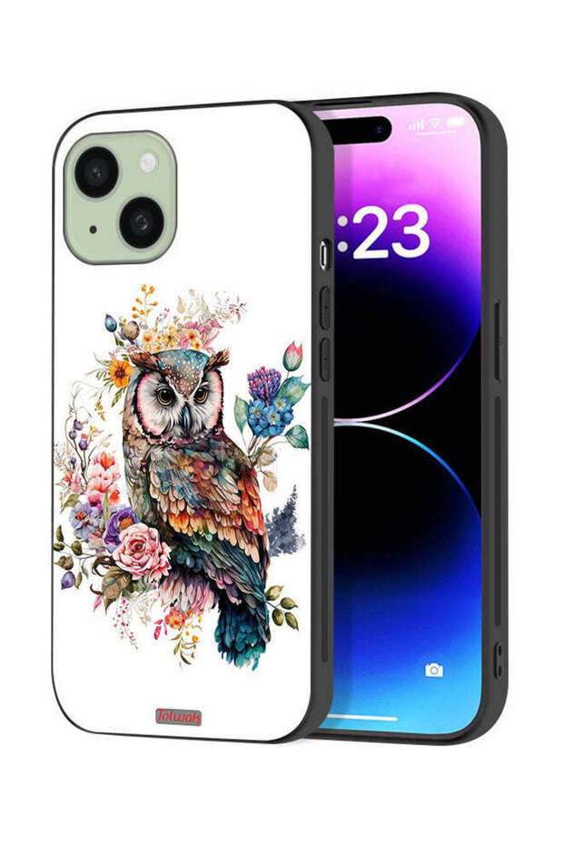 Apple iPhone 15 Plus Protective Case Cover Owl Abstract Art