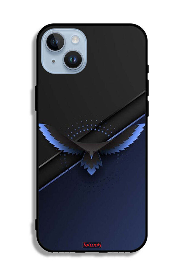 جراب حماية لجهاز Apple iPhone 14 Plus بتصميم نسر فني تجريدي رقمي - 2