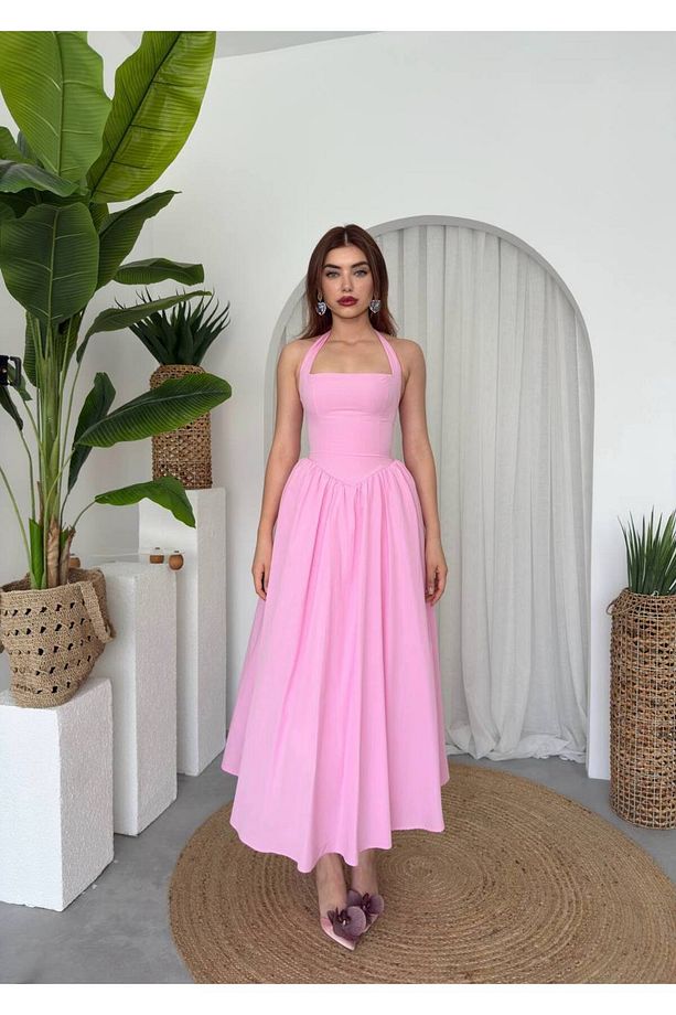 Fedro Poplin Uzun Elbise - 7